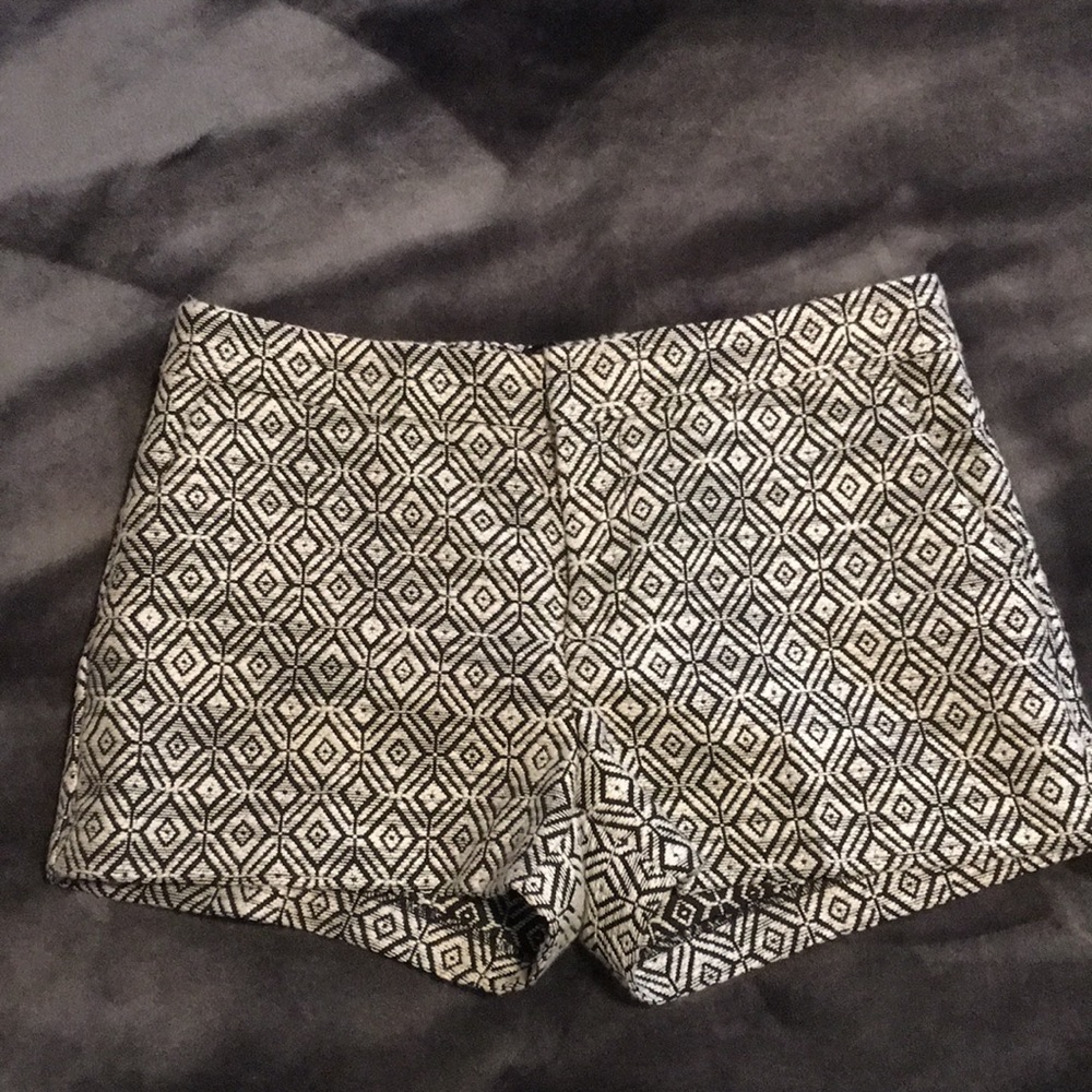 Black and white shorts